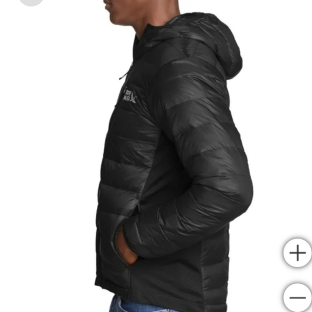 Eddie Bauer Men's Black DownPuffer Jacket with Hood Winter - Picture 3 of 6